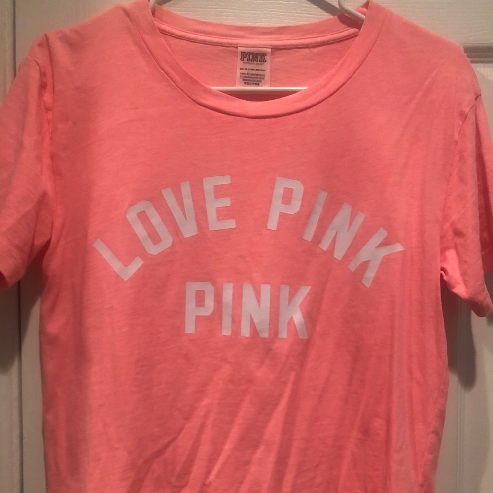 PINK Victoria Secret- Neon Pink Crop Top- SIZE XS